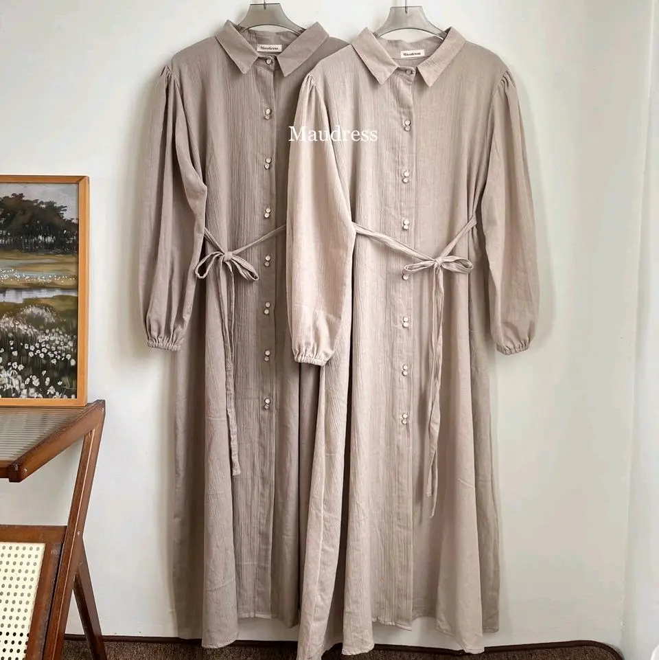 Mahira Long Tunik / Midi Dress Katun Linen
