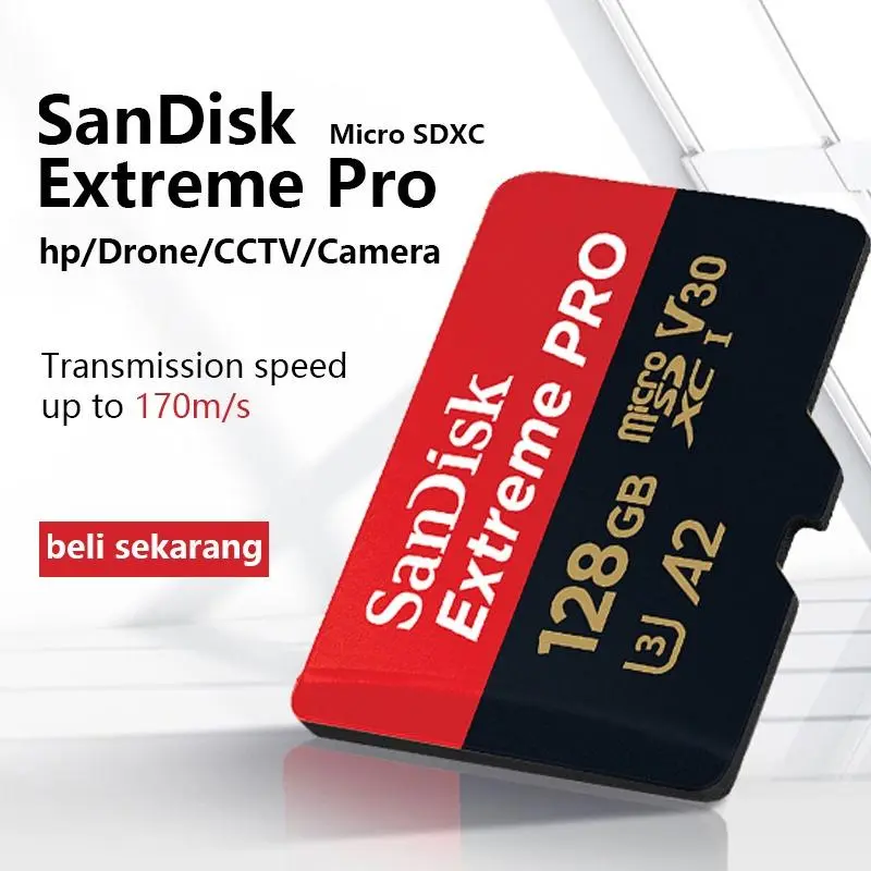 SanDisk Micro SD Memory Card Extreme Pro 170MB/s kartu Memori Card 128GB/256GB/512G sd card Otg Pc Storage