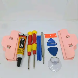 PAKET SET KUMPLIT ALAT SERVICE HP OBENG 10IN + PENJEPIT LCD 2PCS LEM LCD 15ML