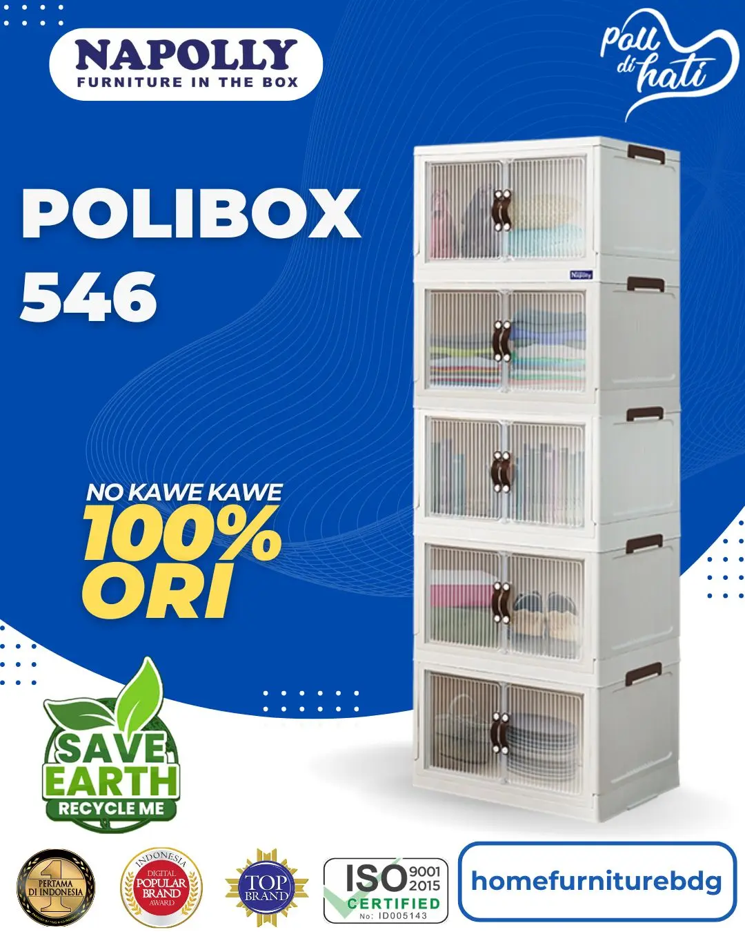 Napolly Lemari/Rak 5 Susun dan Lipat Serbaguna (Polibox-546)