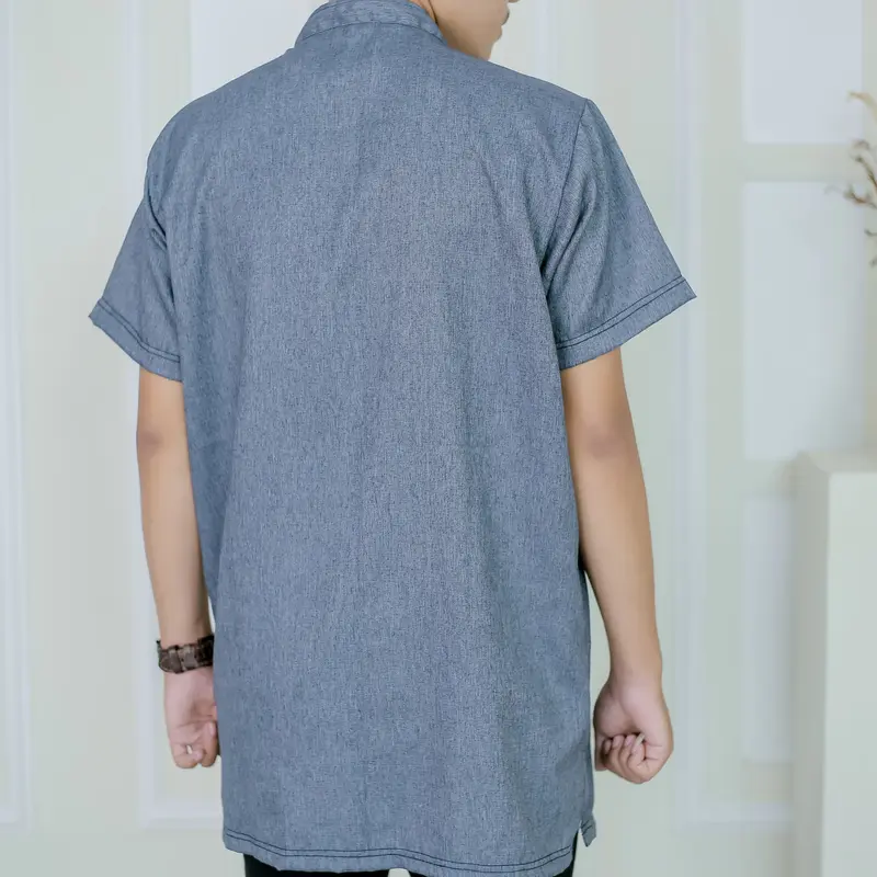 KEMEJA KOKO BAJU MUSLIM PRIA LENGAN PENDEK KURTA DEWASA FASHION MUSLIM 4