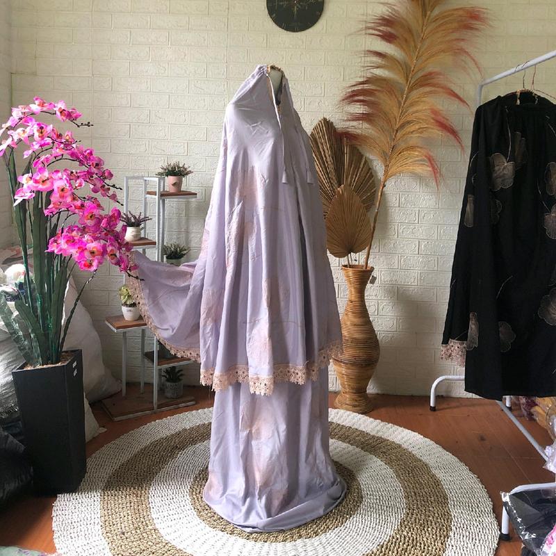 MUKENA DEWASA BORDIR KIPAS 2IN1 KATUN MIKRO PREMIUM Renda Traveling Muslim 8