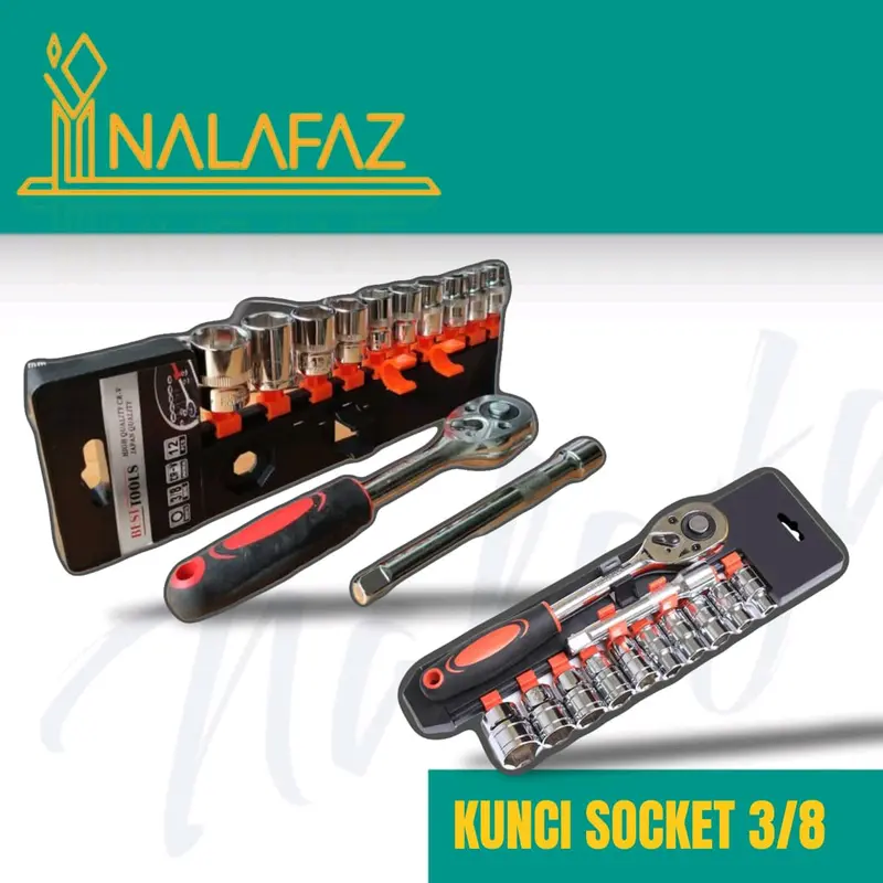 Set Kunci Soket Ratchet Wrench Bojar 12 Pcs 3/8 Inch Stainless Steel DIN 3122 ring pas 3