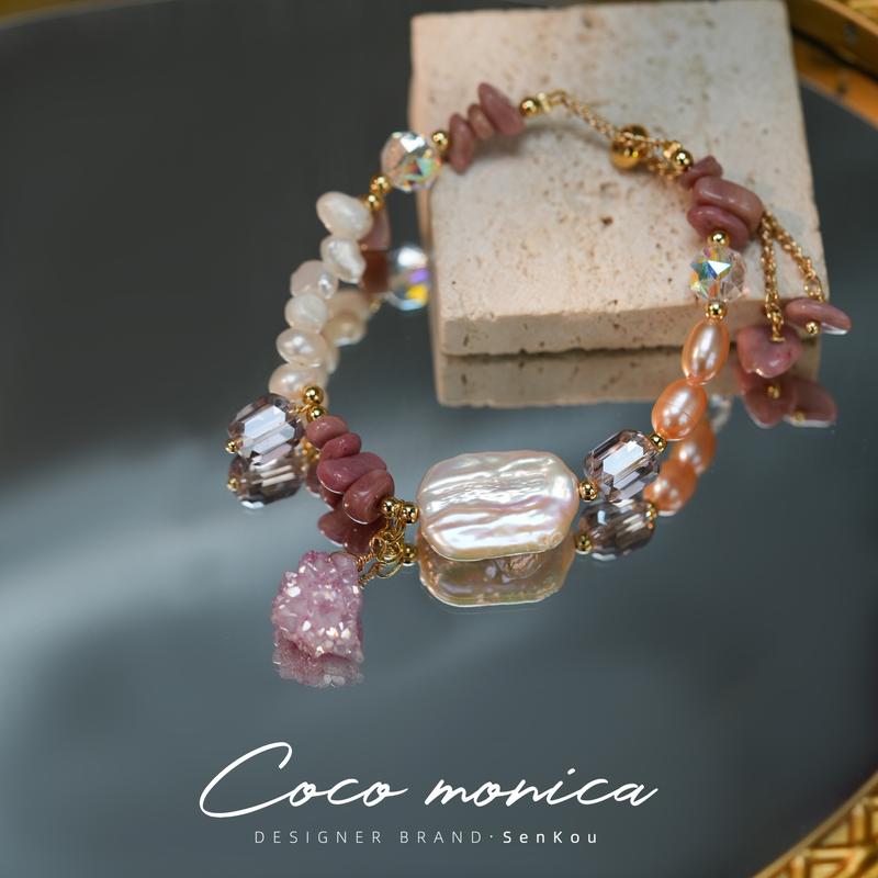 Product Introduction of Vòng Tay Ngọc Trai Baroque, Tưởng Tượng Màu Hồng, Xue Sinh Viên Nữ, Phong Cách Nhìn Xinh Xắn WE119 1