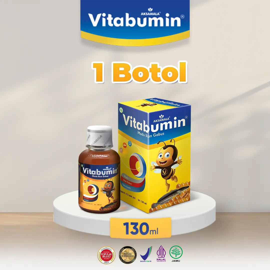 Suplemen Bayi dan Anak Vitabumin vitamin dengan Bahan Alami Madu dan Minyak Ikan Gabus tidak ada 24 bulan Pelancar