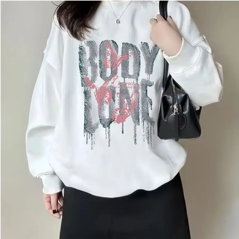 A1221 FORTEID.PRINT-Sweater Crop Lengan Panjang Oversized Street Style /Kaos Switer Wanita Korean Style Hoodie Atasan  crewneck Wanita cewek aesthetic sweater oversized 4