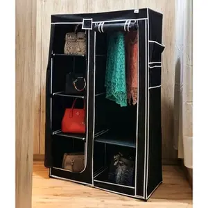 Nine box lemari baju dengan sarung cover anti debu/lemari pakaian/lemari pakaian gantung/rak pakaian