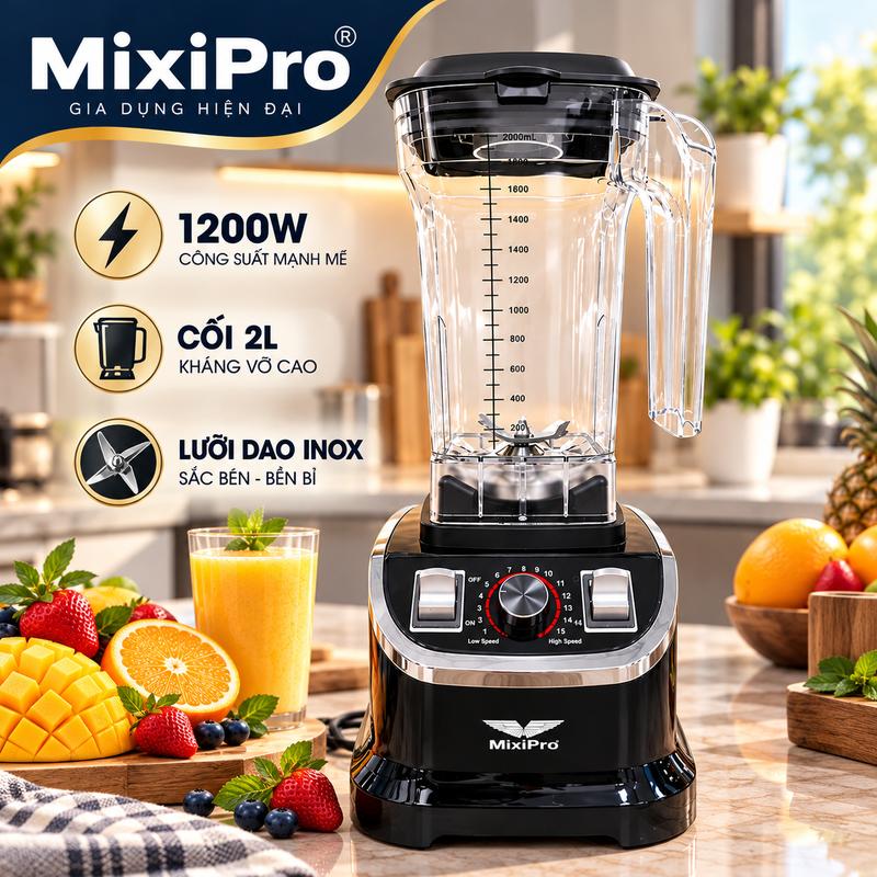 Máy Xay Sinh Tố MIXIPRO 9525 PRO Phiên Bản Mới 1200W, Cối 2L, 15 Tốc Độ Xay, Lưỡi Dao Thép Không Gỉ, Xay Đá, Xay Sinh Tố Đa Năng