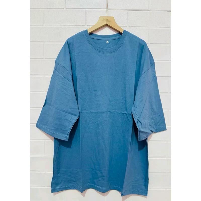 Kaos atasan polos oversize jumbo wanita xxxl lengan 7/8 Bahan katun combed ️30s premium adem| 3xl kaos polos 8
