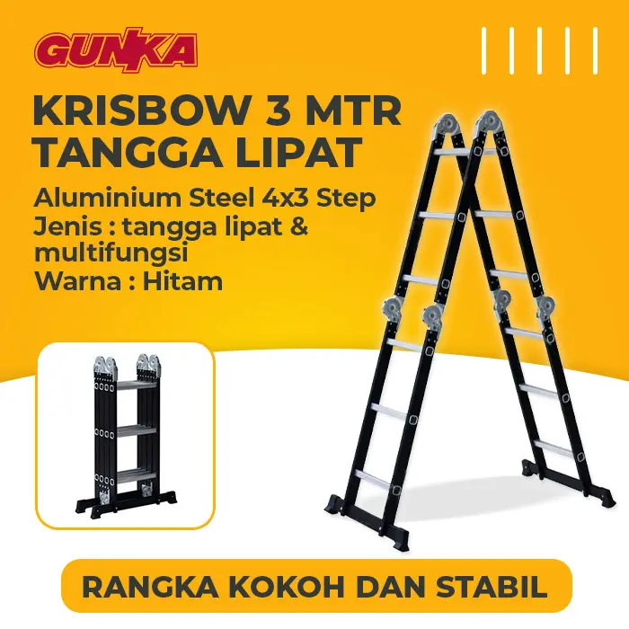 Folding Stairs (3M) KRISBOW RPA-10512764 Tangga Lipat Portabel Serbaguna Multifungsi Alumunium Anti Slip