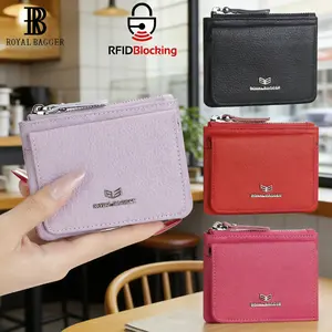 Royal Bagger Dompet Koin Dompet Kartu Wanita - Dompet Kecil RFID Blocking, Dompet Lipat Premium Leather, Tas Perubahan Ritsleting Kasual untuk Penggunaan Sehari-hari
