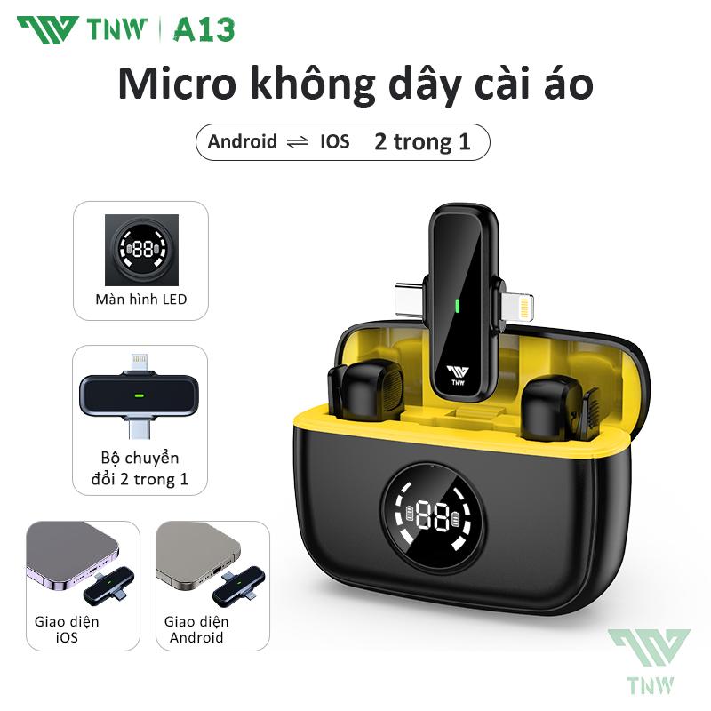TNW A13 Mic Thu âm Không Dây Mini Khử Tiếng Ồn Dùng Cho Hội Nghị Micro Không Dây Cài Áo Thu Âm