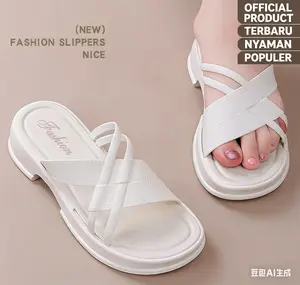 Sandal Wanita Platform Fashion Korea | Sendal Slop Kasual Nyaman untuk Sehari-hari