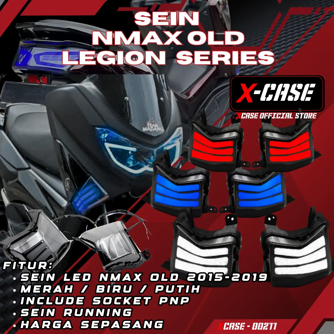 X-Case Sein Depan Nmax Old Legion Series 3 in 1 Sein Running 2016 - 2019 3 Colour 00211 Motorcycle