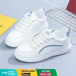 SR Sepatu Sneakers MK Wanita Sepatu Kasual Sport Cewek Round Toe Casual Shoes Perempuan Karet
