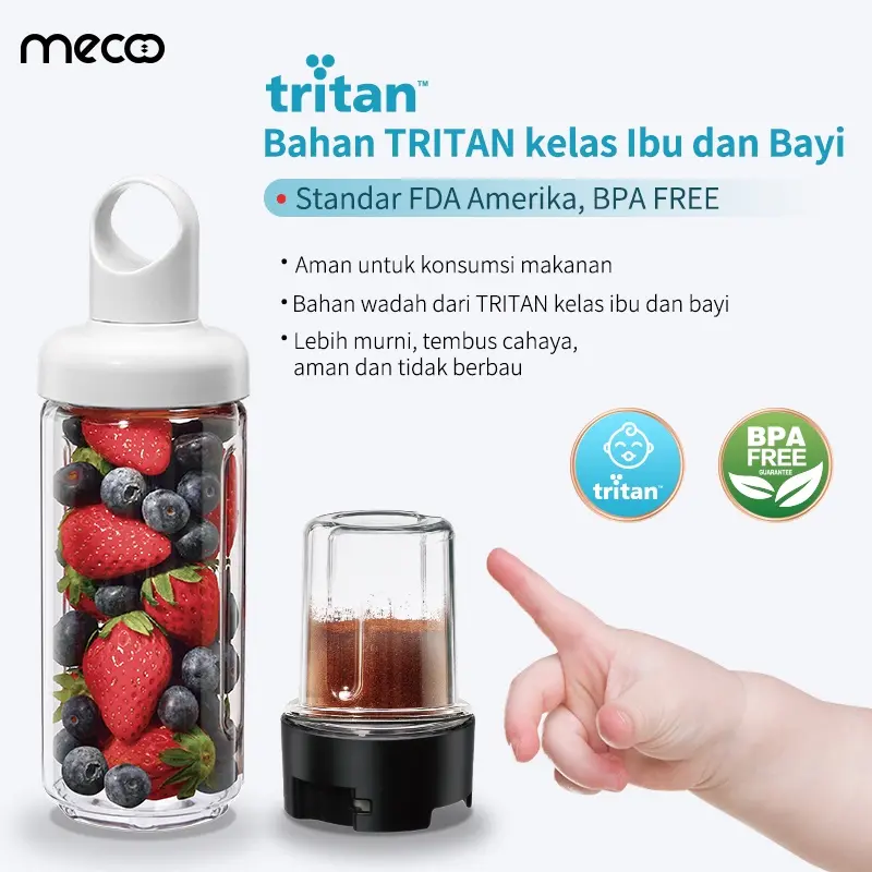 Mecoo Most Aesthetic 5 in 1 Antibacterial Odorless Chopper 250 Low Watt BPA Free / Blender Daging / Baby Food Processor / Penggiling Daging 7