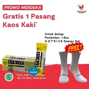STRIVE ENERGY GEL 24g NANAS supplemen tenaga lari sepeda triathlon GU - 1 BOX+KAOSKAKI