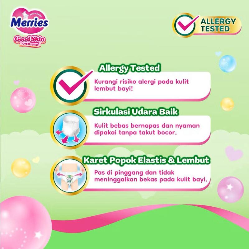 Merries Good Skin Pants Popok Bayi NB-S 40 (3-8kg) | Isi 40 Pcs | Anti Alergi 4