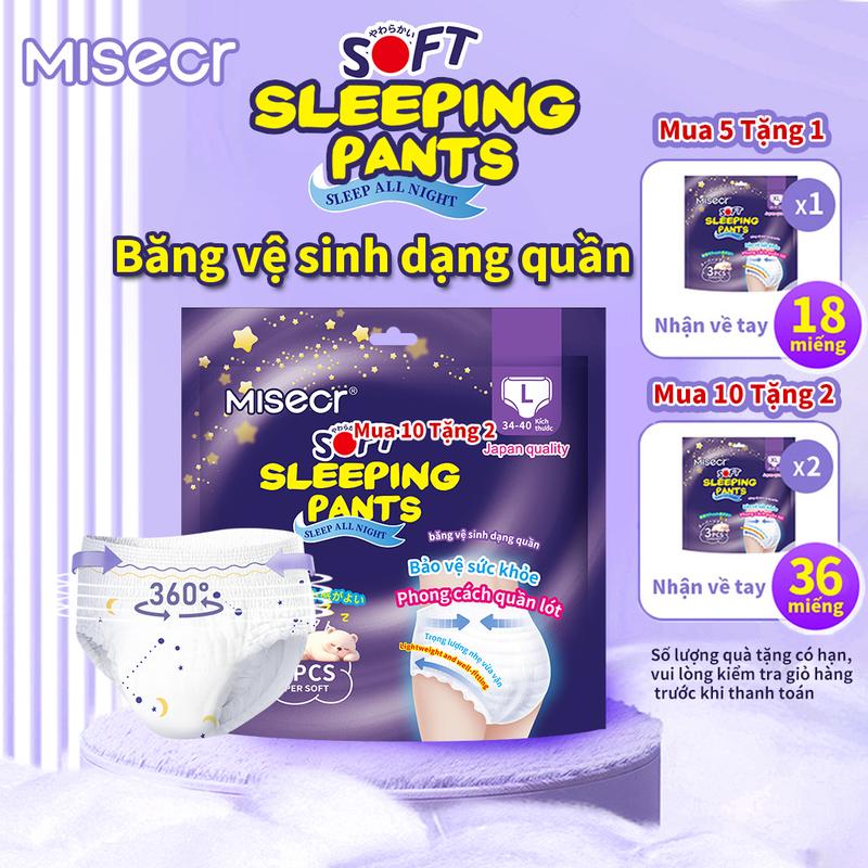 【Mua 5 tặng 1 MSECR 5 gói 15 băng vệ sinh nữ Quần siêu mỏng chống tràn 3 bên thoáng khí Quần ngủ yên tâm Women Tampon