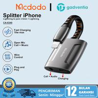 Gambar MCDODO Converter Splitter For iPhone Lightning Ke Jack 3.5mm + Lightning Charging Audio Call Open Mic CA-6340 - CA-6340 Open Mic dari GADVENTIA Kota Administrasi Jakarta Barat 1 Tokopedia