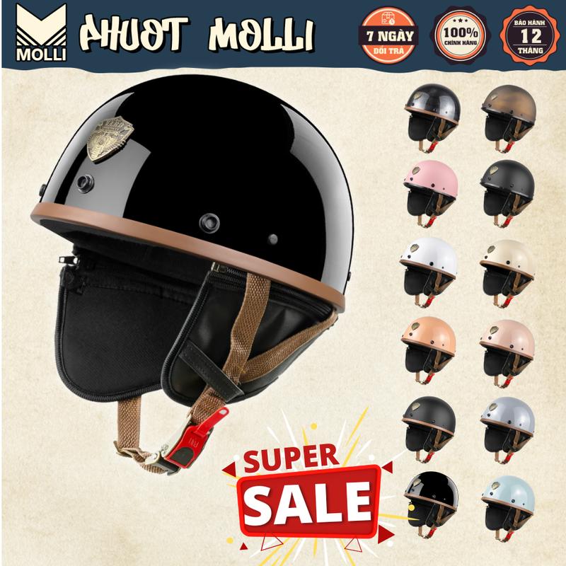 Mũ Bảo Hiểm Nửa Đầu PUB VARO helmets  - Size 54-60cm - Bảo Hành 12 Tháng