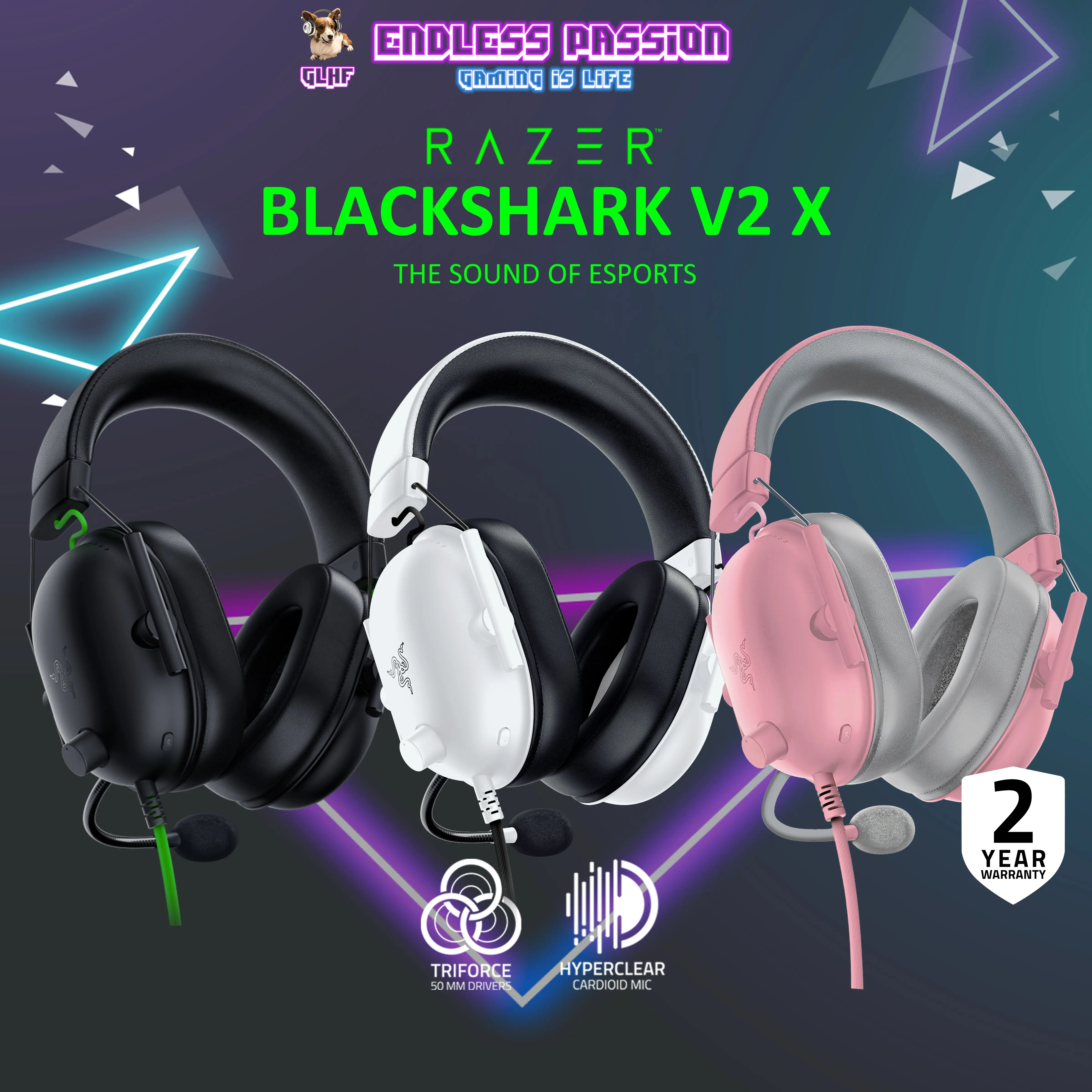 Razer BlackShark V2 X Gaming Headset: 7.1 Surround Sound Capable - 50mm Drivers - Memory Foam Cushion - for PC, PS4, Nintendo Switch - 3.5mm Headphone Jack