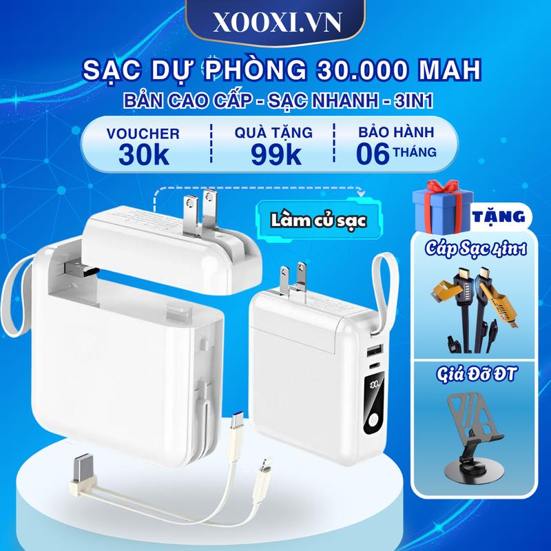 Tặng Giá Đỡ ĐT VN07 Sạc Dự Phòng Đa Năng 20000 mAh Sạc Đa Năng 3in1 Tích Hợp 2 Đầu Sạc Tự Thân Pin Sạc Nhanh Màn Led Tương Thích Mọi Thiết Bị Tiện Lợi Nhỏ Gọn