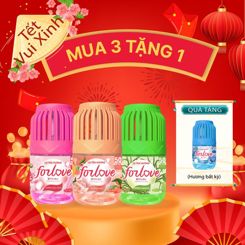  Combo 03 Lọ tỏa hương thơm Forlove - MPS +Tặng 01 Lọ Tỏa Hương Bất Kỳ Dầu Thơm Phòng Dầu Thơm Nước Hoa Tinh Dầu"set quà giáng sinh Noel combo quà 