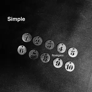 Liontin Angka Lubang Bulat Titanium Anti Karat Silver - Gantungan Kalung Nomor Pria Keren