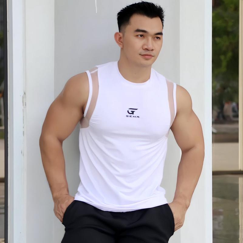 tanktop GEMA jaring Thailand singlet gym Fitness lari running dryfit elastis Outdoor Sport 0