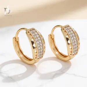 DL Anting klip Wanita Dewasa Perhiasan Emas Titanium Gold Permata Jewelry Premium Anti Karat Earrings Elegan