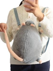 Mochila creativa de peluche con diseño de ratón, bolso lindo de dibujos animados, bolso bandolera casual para mujer, billetera para teléfono, almacenamiento de maquillaje para fiestas, mochila escolar, regalo de cumpleaños