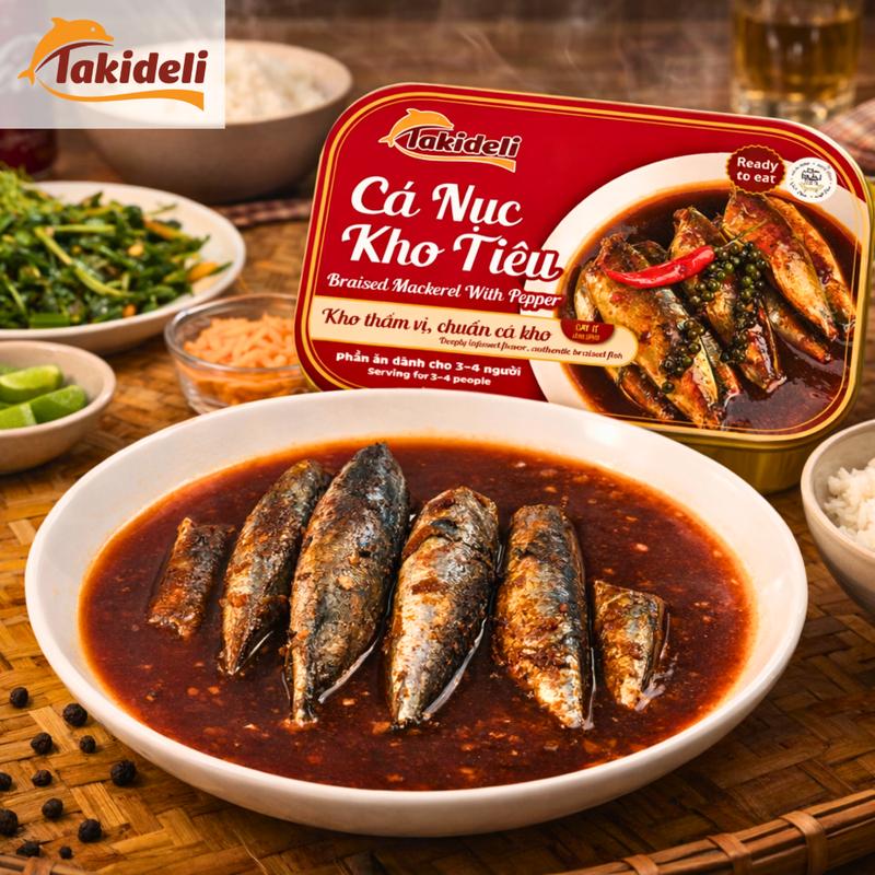 Cá Nục Kho Tiêu Taki Deli – Cá Kho Ăn Liền Đậm Vị