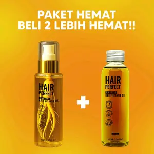 HAIR PERFECT PAKET BUNDLING HAIR VITAMIN OIL 100ML+ REFILL EXTRACT GINSENG   VITAMIN RAMBUT EXTRA GINSENG MENCEGAH RAMBUT RONTOK