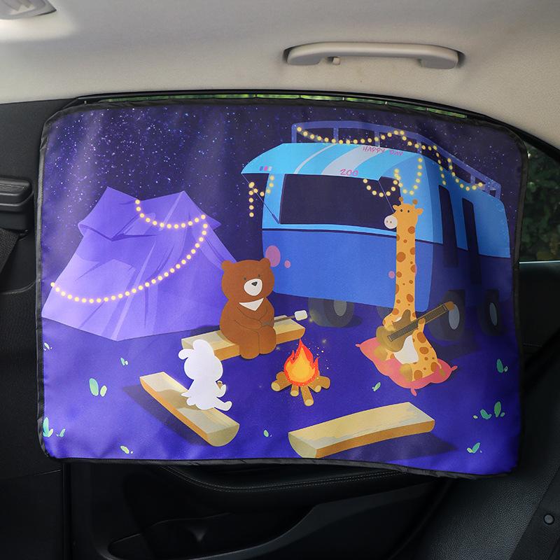 Product Introduction of Car curtains, car interior blackout curtains, track type magnetic sunshade curtains 16