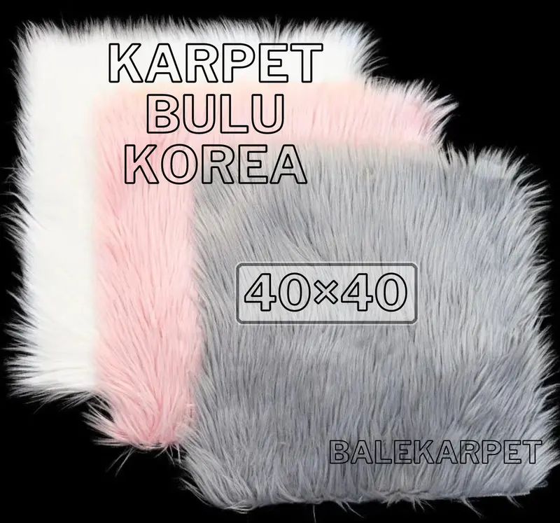 Karpet bulu aesthetic korea putih untuk alas background foto produk 1
