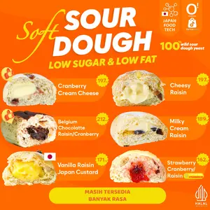 [PROMO GEDE GEDEAN] HALAL SOFT SOURDOUGH / ROTI LEMBUT BERBAGAI RASA CREAM CHEESE/COKLAT BELGIA/SARIKAYA/VANILLA [SATUAN] - ORU Indonesia Sari