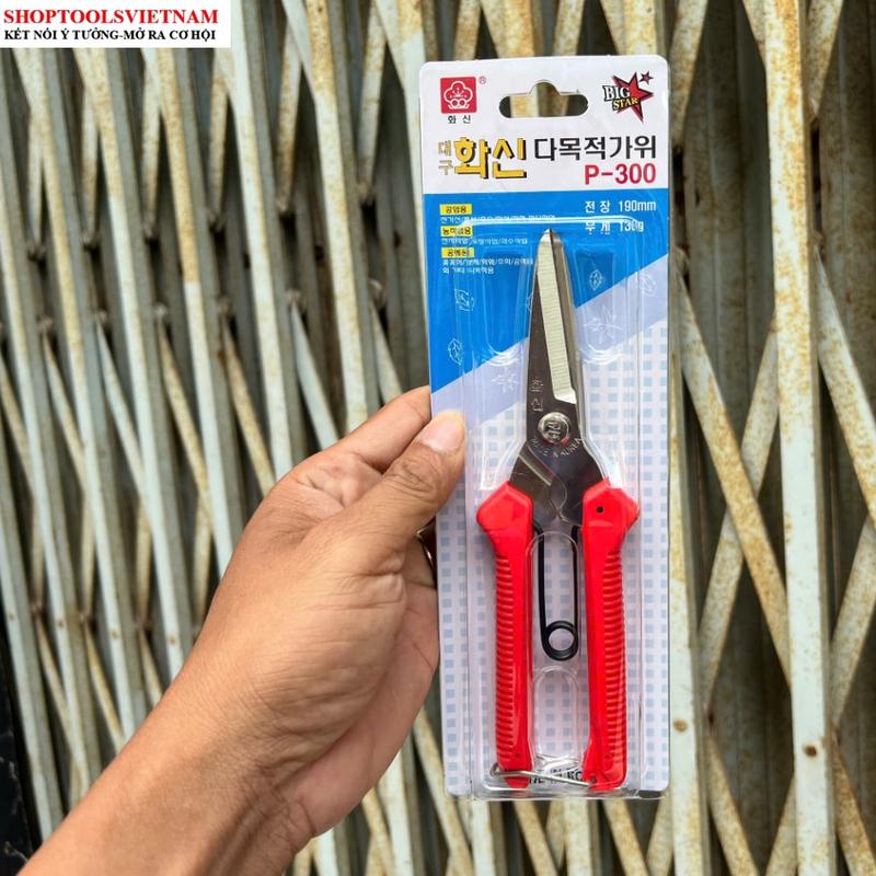 193mm Kéo đa năng HÀN QUỐC cắt dây điện ,cắt cành Hwa shin P-300