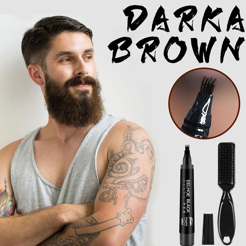 Product Introduction of Beard Filling Pen Kit Barber Pencil With Brush Male Tool Hair Eyebrow Engraving Shape Mustache S4A8 31