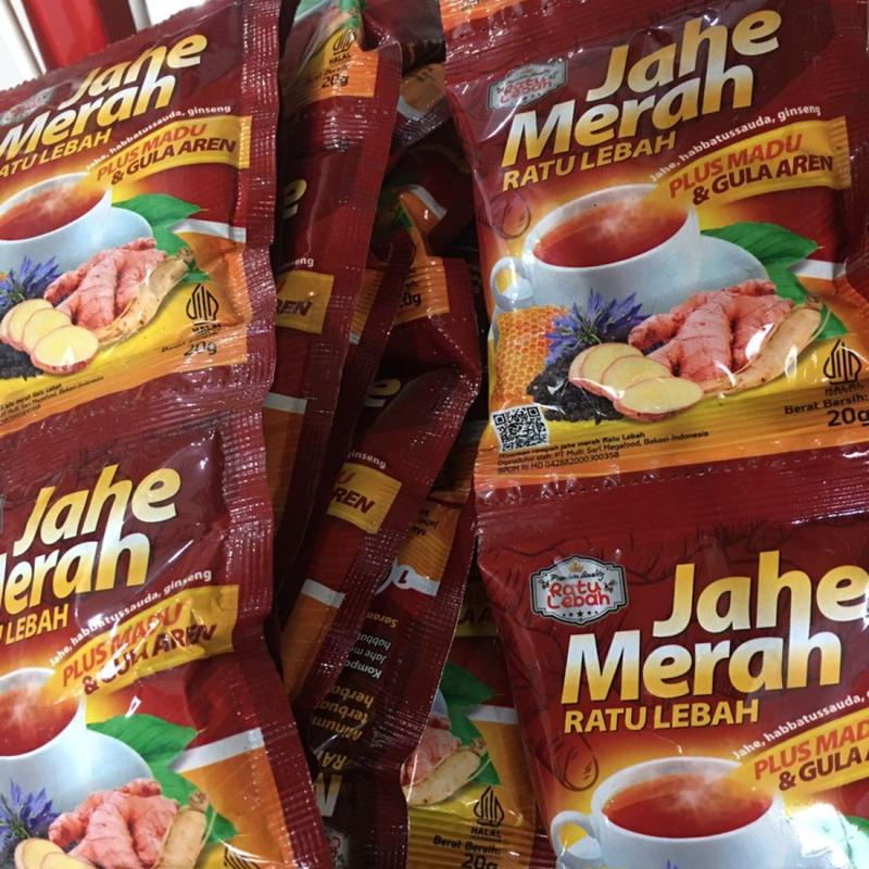 Jahe Merah Ratu Lebah Plus Madu & Gula Aren - 1 Renceng Instan 2