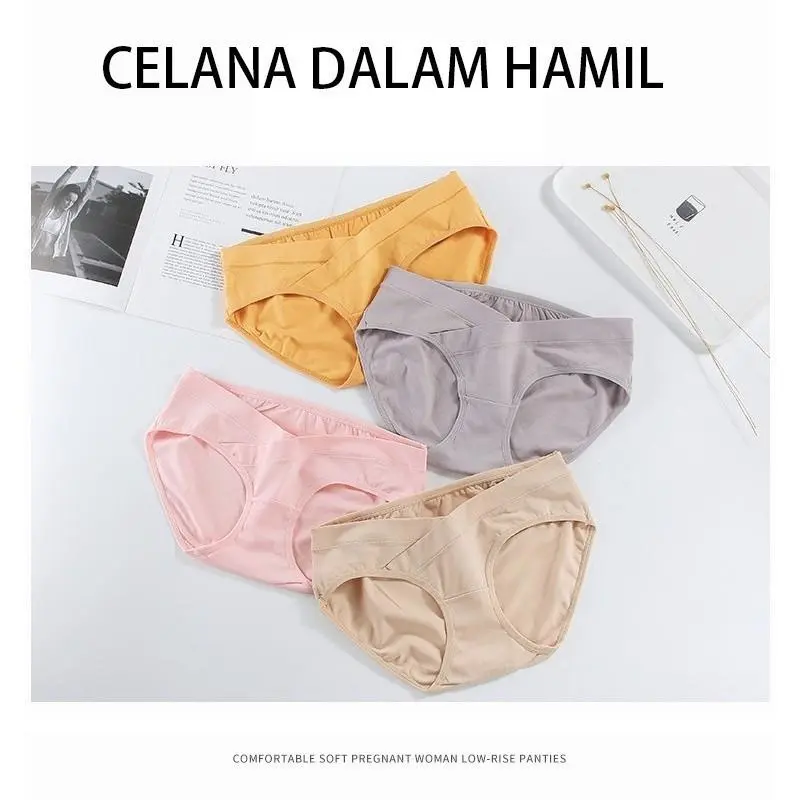 SF - Celana Dalam Hamil Jumbo Bahan Katun Briefs Elastis Seamless Low Waist 3905 0