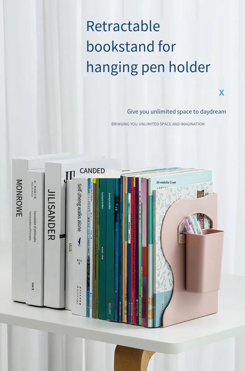 Product Introduction of Book Bookshelf Holder Set With Shelves Retractable Office Support Organizer Accessories Desk Stand Pen Bookends For Adjustable 36