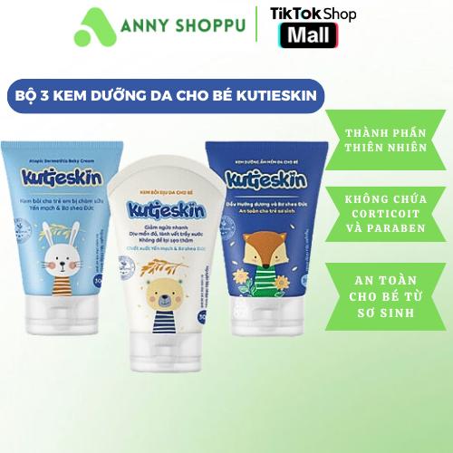 KUTIESKIN Bộ 3 Sản Phẩm: Kem Dưỡng Ẩm Kutieskin Kem Bôi Hăm Da Mẩn Ngứa Kutieskin Kem Chàm Sữa Kutieskin Cho Bé _ Chính hãng