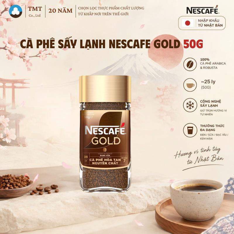 Cà Phê Hòa Tan Nescafé Gold 50g Nhập Khẩu Nhật Bản Cà Phê Sấy Lạnh Tiện Lợi