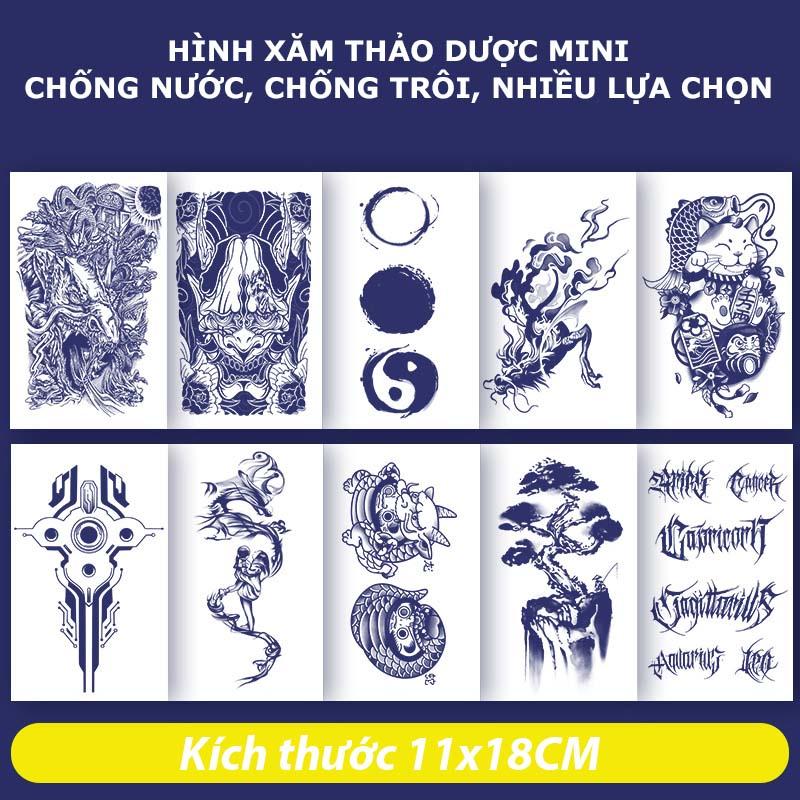 Hình xăm 15 ngày chống nước size lớn 11x18cm HC-FULL hình xăm dán nhật cổ tattoo nhiều hình lựa chọn