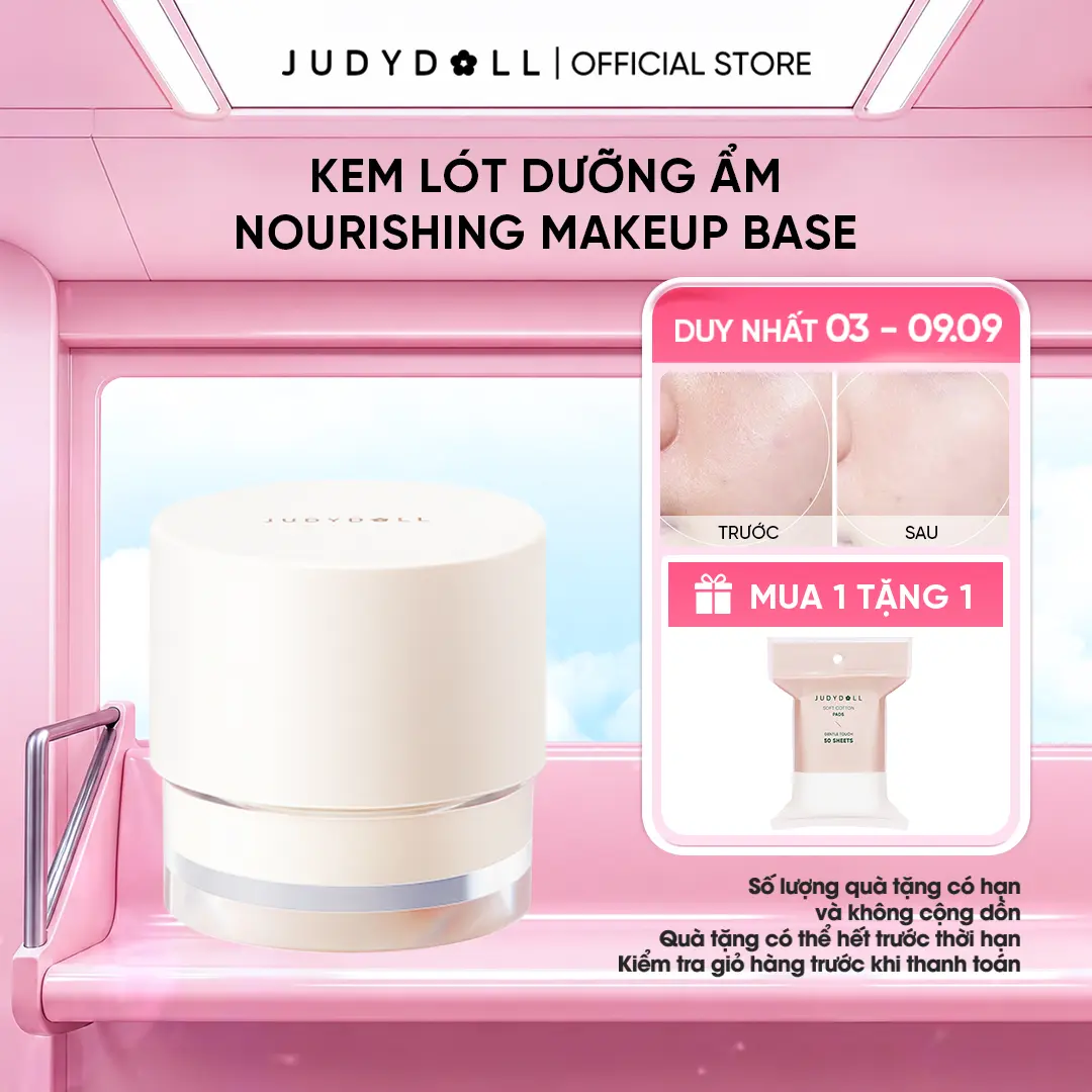 Kem Lót Dưỡng Ẩm JUDYDOLL Makeup Base Chống Mốc Nền Giữ nền lâu trôi Cho da khô 30g