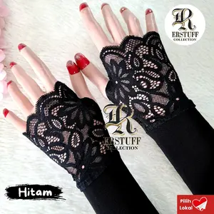 HANDSOCK JEMPOL RENDA BRUKAT SENADA / MANSET WALIMAH CANTIK Muslim Panjang