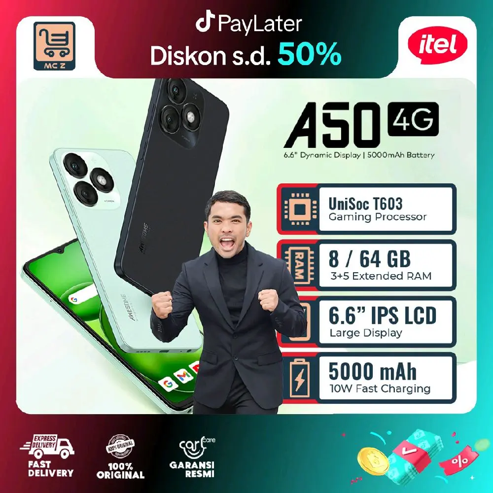 [EXCLUSIVE PUTRA SIREGAR] itel A50 3+5/64 Garansi Resmi