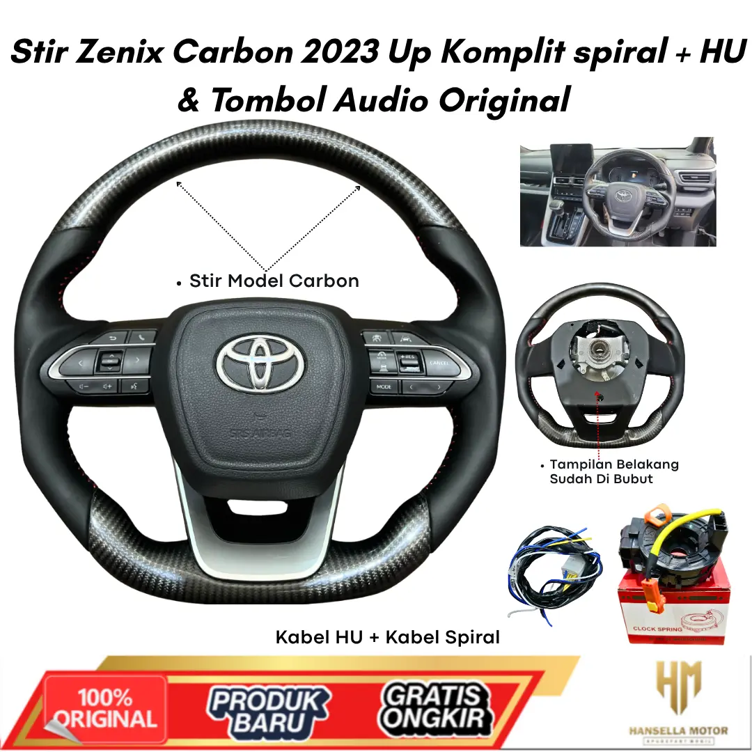 Stir Zenix Carbon 2023 Up Komplit Spiral + HU & Tombol Audio Original