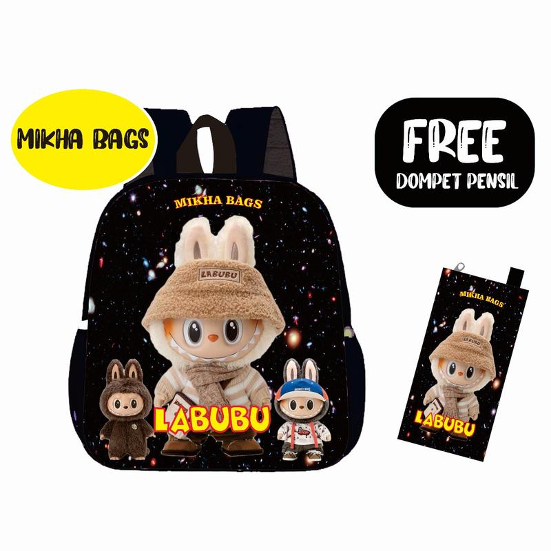 Tas ransel anak TK/FAUD/tas anak anak labubu cocok untuk mengaji sekolah dan untuk bepergian hanya satu ruangan pree tempat pensil 4